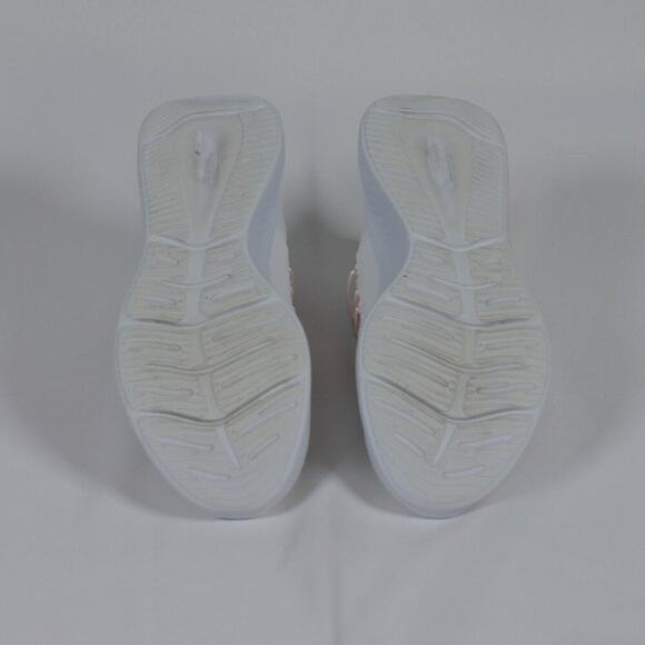 Skechers Slip On White Sneaker with Pink Ribbon Lace Size 9 - Picture 6 of 11